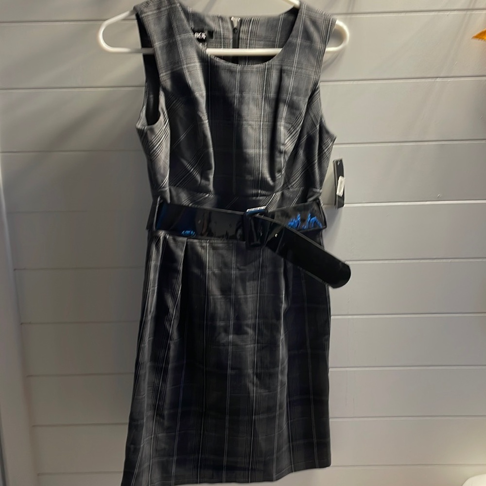 NWT BCX Size 5 Gray Plaid Dress